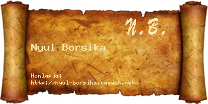 Nyul Borsika névjegykártya